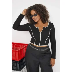 Trendyol Curve Ženska bluza Tbbaw26Af00041, Crna