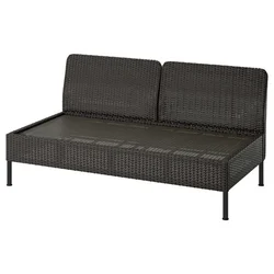 VITTSKÄR Sofa dvosed, napolju/plastični ratan tamnosiva