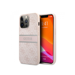 GUESS Stripe Maska za telefon iPhone 14 Pro PU 4G, Roze