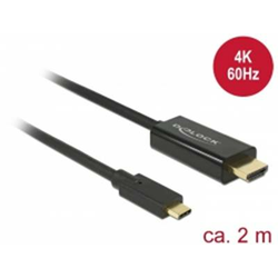 Kabel DELOCK, USB-C (M) na HDMI (M), DP Alt, 4k, 60 Hz, 2.0m