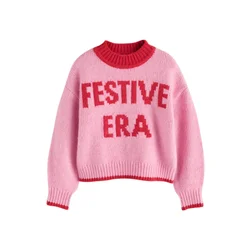 Next Pulover Santa Letter roza/rdeča
