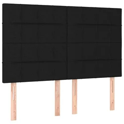 Vidaxl Vzglavje postelje črno 144x5x118/128 cm blago