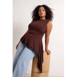 Trendyol Curve Ženska bluza Tbbss26Af00242, Braon