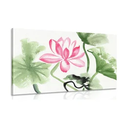 Slika akvarel lotosov cvet - 40x30