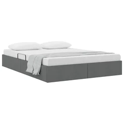 Krevet s od storage s pohranom Tamnosiva 153 x 203 cm Tkanina