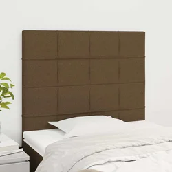 vidaXL Vzglavje postelje temno rjavo 90x5x118/128 cm blago