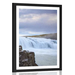 Plakat s paspartujem islandski slapovi - 40x60 silver