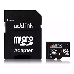Micro SD Card 64GB ADDLink Class 10 + adapter UHS1