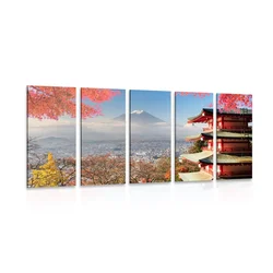5-delna slika jesen na Japonskem - 200x100
