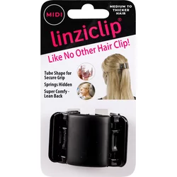 Linziclip Šnala za gustu kosu, Midi, Crna