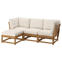 NÄMMARÖ Modularna sofa trosed, spolja, sa stoličicom svetlosmeđe bajcovano/Frösön/Duvholmen bež
