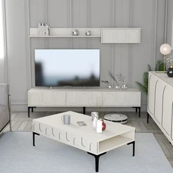 Hanah Home Set TV komoda i klub sto Lyon 3, 4 komada, Krem