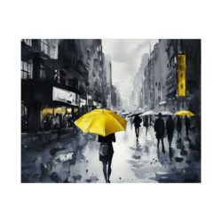 Canvas Slika na platnu Žuti kišobran, 100 x 80 cm