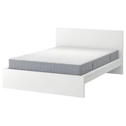 MALM Okvir kreveta s dušekom, bela/Valevag tvrdo,, 180x200 cm