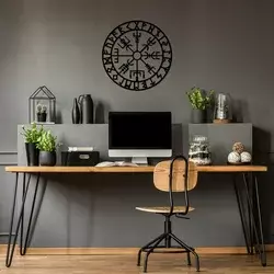 Wallity Zidna dekoracija Vegvisir 6, 62 x 62 cm, Crna