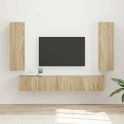 Set TV komoda Zidne 3 pcs Sonoma hrast Konstruirano drvo
