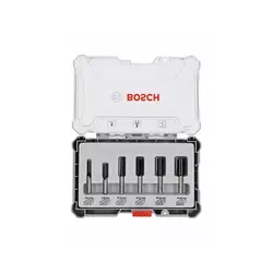 Bosch set ravnih glodala, 6 komada, držač od 6 mm 2607017465
