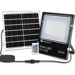 Aigostar - LED RGB prigušiva solarni reflektor LED/200W/3,2V IP66 + daljinski upravljač