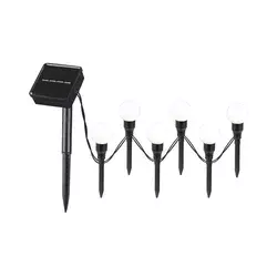 LED Solarno svetlo KULKI 6xLED/1,2V 600 mAh 4,3 m IP44 crna/bela