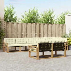Set vanjskih sofa s jastukom 8 pcs Bijela i krem