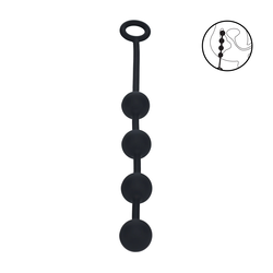 shumee Okrogle silikonske analne kroglice - M - 30 mm - črne