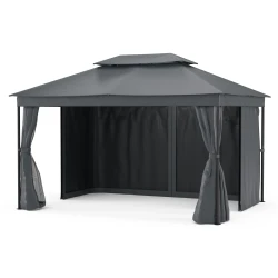 Blumfeldt Gazebo Mondo Dual 3x4 z dvojno streho in mrežo proti žuželkam