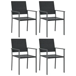 Vrtne stolice 4 kom crne 54 x 62,5 x 89 cm od poliratana