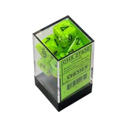 Kockice Chessex - Vortex - Bright Green & Black - Count up & Down D20
