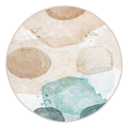 Modra/bež pralna okrogla preproga o 80 cm Puddle – Mila Home