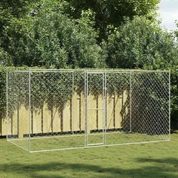 Kavez za pse Srebrno 400 x 200 x 200 cm Cinkani čelik