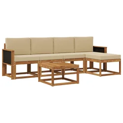 Set vanjskih sofa 6 pcs Prirodna i bež Poliester