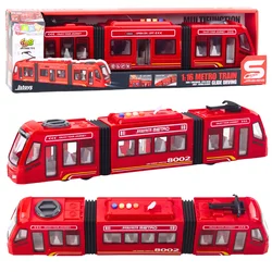 LEAN TOYS Mesto metro vlak rdeči 1:16, luči, zvoki, odpirajoča se vrata