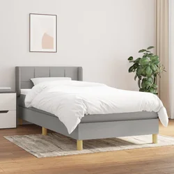 Vidaxl Box spring postelja z vzmetnico svetlo siva 80x200 cm blago