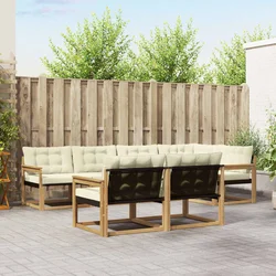 Set vanjskih sofa 7 kom. Bijela i krem