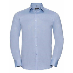 Mens Long Sleeve Herringbone Shirt Russell