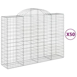 Lučne gabionske košare 50 kom 200 x 50 x 140/160 cm željezne