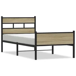 Vidaxl Posteljni okvir brez vzmetnice hrast 100x190 cm inženirski les