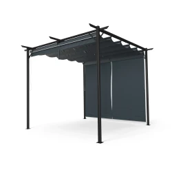 Blumfeldt Robustna pergola Pantheon, 3x3 m, prašno barvano jeklo, odporno na vremenske vplive, s stranskimi roloji