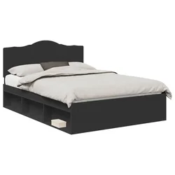 Vidaxl Konstrukcija postelje Črna 160 x 200 cm Masivno borovo les