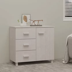 vidaXL Komoda bela 90x40x80 cm trdna borovina