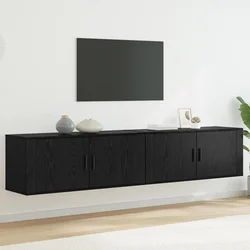 Zidni TV ormar set Zidne 2 pcs Crni hrast 100 x 34,5 x 40 cm