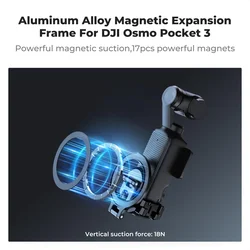 K&F CONCEPT DJI OSMO Pocket 3 aluminum alloy magnetic expansion frame, cold shoe,Action interface
