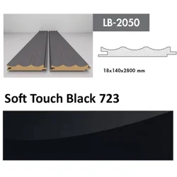 Profil Zidni MDF LB-2050 Soft Touch Black (723) 2800x140x18mm ( 026-051 )