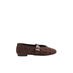 Trendyol Shoes Ženske baletanke Takss25Be00037, Braon