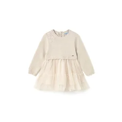Mayoral Elegantna obleka 2905 Écru Regular Fit