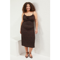 Trendyol Curve Black*001 Crepe Knitting Plus Size Dress