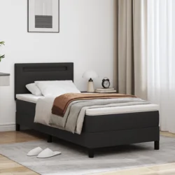 Krevet s opruga kutije Crna 100 x 200 cm Umjetna koža