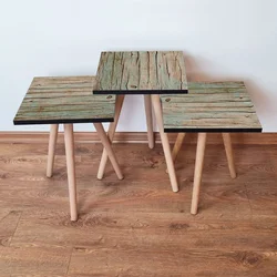 Hanah Home Set klub stočića 3Shp66, 3 komada, Crna