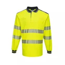 PW T184YNR-XL PW3 Hi-Vis polo majica dugih rukava, veličina XL – Boja: žuta