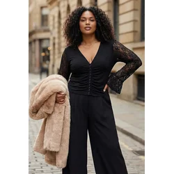 Trendyol Curve Ženska bluza Tbbaw26Af00074, Crna